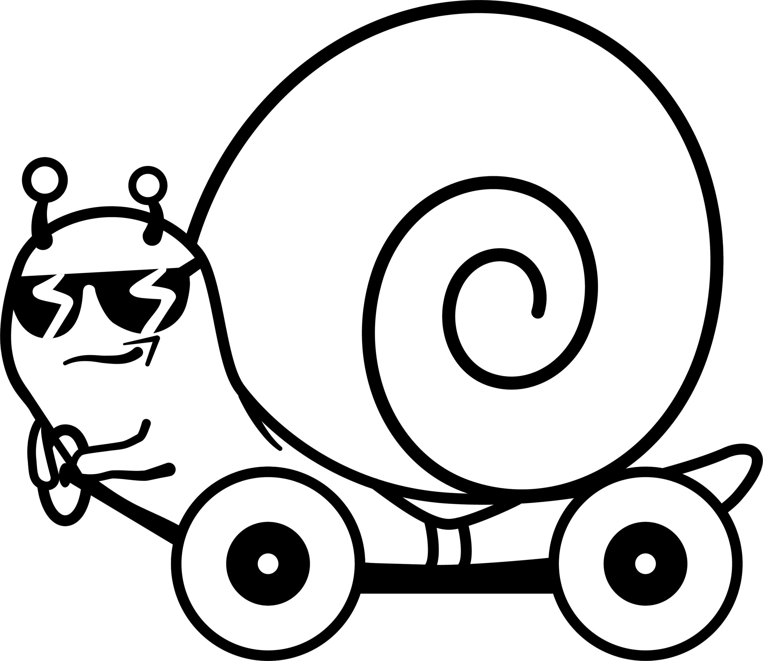 Cartoon of a Safety Snail driving as a car