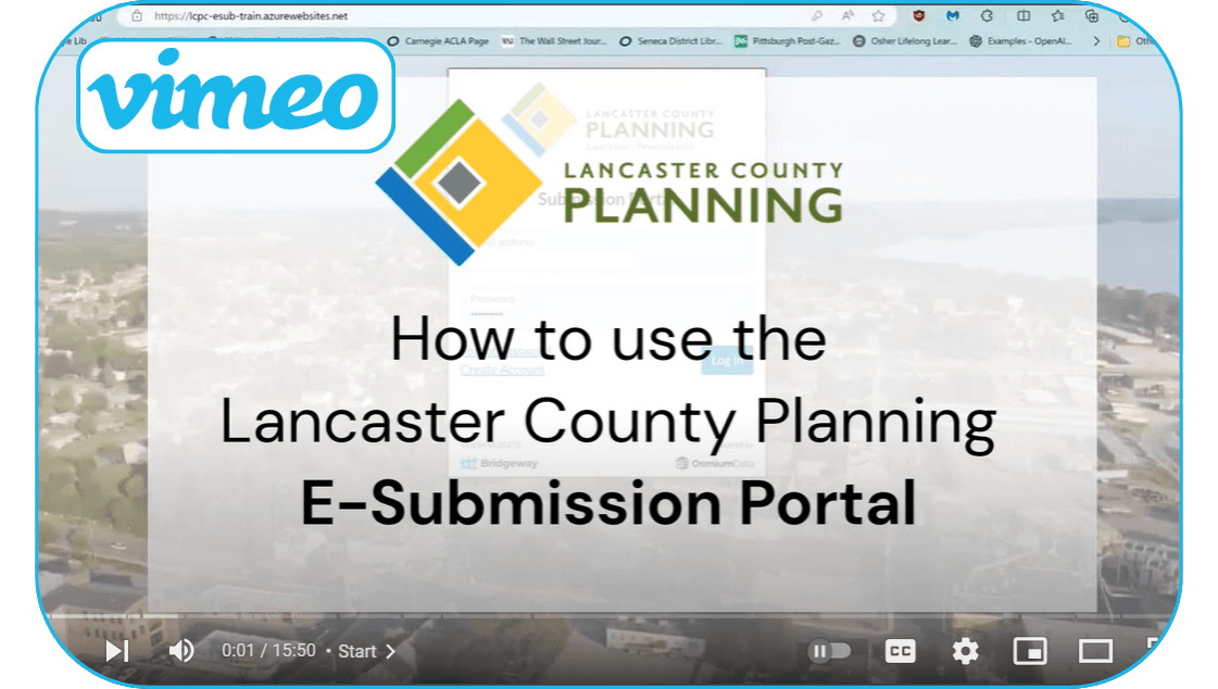 Clickthrough link for E-Submission Video training on Vimeo Opens in new window